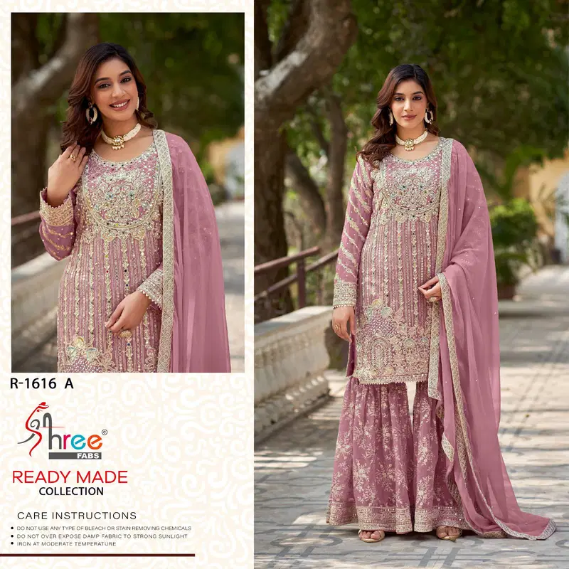 R 1616 By Shree Fabs Chiffon Pakistani Readymade Suits Wholesalers In Delhi